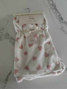 Snug Comfy Cozy Pink Hearts Plush Baby Blanket